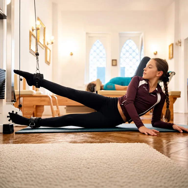 Ședință de Pilates Reformer în studioul Pilates Cotroceni